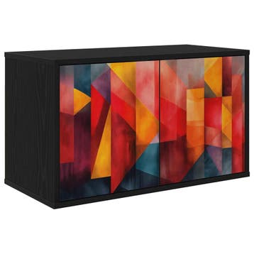 vidaXL Wandgemonteerd tv-meubel HEESCH 69 x 33 x 40 cm Zwart, Minder dan 50 cm, Verzenden, Nieuw, Minder dan 100 cm