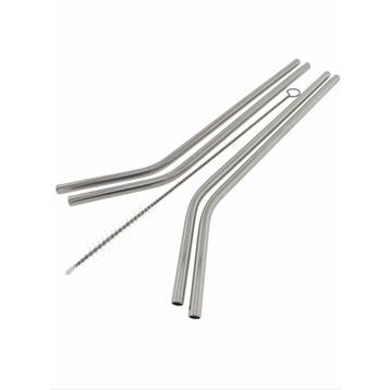 Benson Herbruikbare RVS rietjes - 21 cm - Afwasbaar - 4 s..., Ophalen of Verzenden, Nieuw