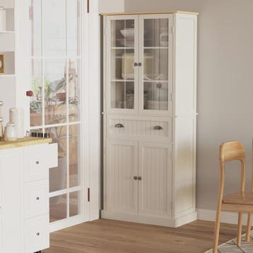 HOMCOM Keuken Buffetkast met Glazen Deuren, Lade en Opbergru, Huis en Inrichting, Kasten | Buffetkasten, Verzenden, Nieuw