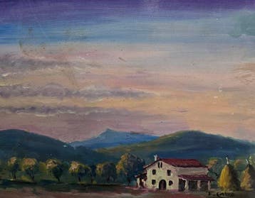 Francesc Cabré Rofes (1909) - Atardecer sobre la masía
