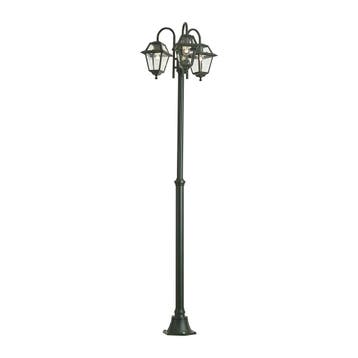 Klassieke buiten lantaarn donker groen 235cm 3-lichts IP44, Tuin en Terras, Verzenden, Nieuw, Aluminium