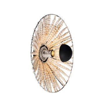 Oosterse wandlamp beige met kralen - Moti, Huis en Inrichting, Verzenden, Nieuw, Hout, Oosters