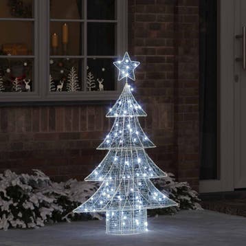 vidaXL Kerstboom 100 LEDs Koudwit 120 cm Acryl, Verzenden, Nieuw