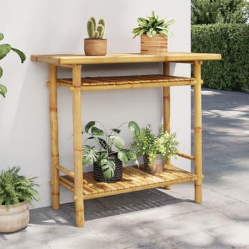 vidaXL Wandtafel 90x37x75 cm bamboe, Verzenden, Nieuw, Overige houtsoorten, 50 tot 100 cm