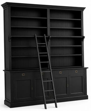 Boekenkast zwart - zwart Kesteren 220 x 260cm, Ophalen of Verzenden, Nieuw