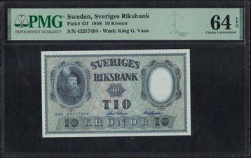 Zweden. - 10 Kronor - 1958 - Pick 43f (Zonder minimumprijs)