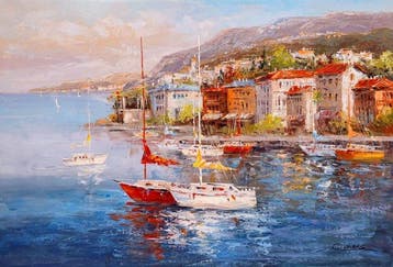 Christof Vevers (1962) - French Riviera ~ Côte dAzur ~ Cap, Antiek en Kunst