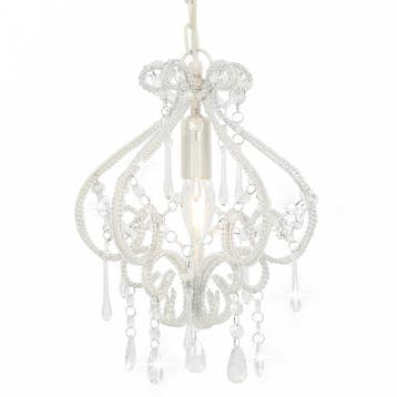 vidaXL Plafondlamp met kralen rond E14 wit, Verzenden, Nieuw