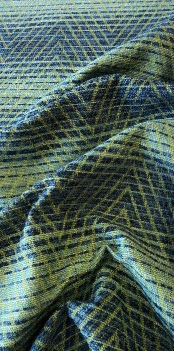 Verfijnd chenilleweefsel met geometrisch jacquardpatroon in