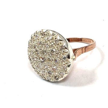 Zonder minimumprijs - Ring - 9 kt. Roségoud, Zilver Diamant, Nieuw