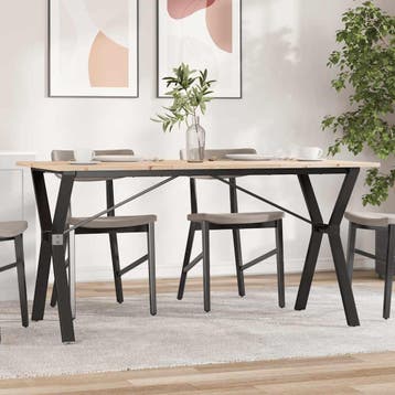 vidaXL Eettafel Y-frame 140x80x75 cm massief grenenhout en, Verzenden, Nieuw