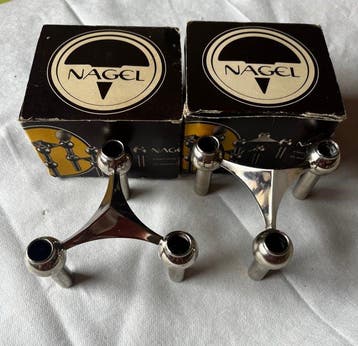 Stoff-Nagel - Stoff Nagel - Kaarsenhouder (2) - Chroom -