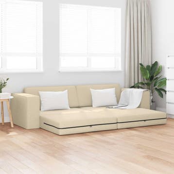 vidaXL Slaapbank Crème 245 x 78 x 77 cm Stof, Verzenden, Nieuw, Stof, Minder dan 150 cm