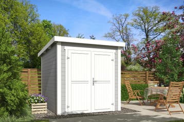 Outdoor Life Blokhut Sara Platinum Grey-Wit 200 x 250 cm, Nieuw
