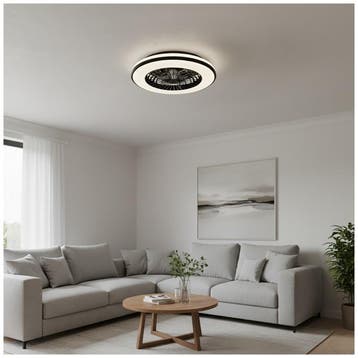 VENTELUX LED plafondlamp met ventilator 48W + 15W 3CCT zwart, Ophalen of Verzenden, Nieuw