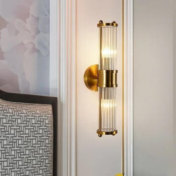 Luxe Kristallen Wandlamp Goud E14 Modern, Huis en Inrichting, Lampen | Wandlampen, Verzenden, Nieuw