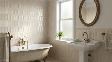 Wandtegel Villeroy Gala Decor Ivory Beige Glans 8x21, Nieuw, 20 tot 40 cm, 10 m² of meer, Wandtegels
