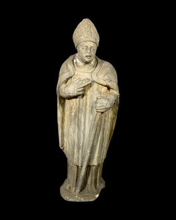 sculptuur, Sculpture en pierre calcaire XVeme siecle dun