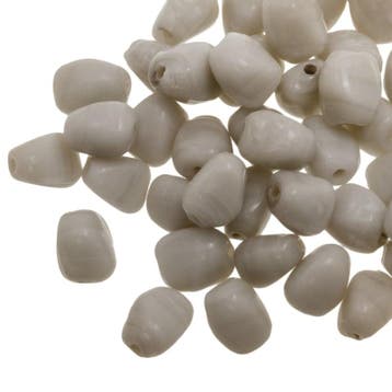 5 x Glaskralen Pebble Stone Grey (Pebble vintage glaskralen), Ophalen of Verzenden, Nieuw, Kraal