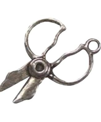 4 x Antiek zilveren metalen bedel schaar 20  x  18mm, Ophalen of Verzenden, Nieuw, Kraal