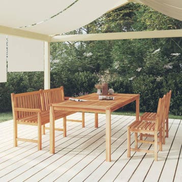 vidaXL 4-delige Tuinset massief teakhout, Verzenden, Nieuw, Teakhout, Tuinset