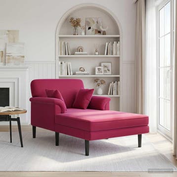 vidaXL Chaise longue Wijnrood fluweel, Verzenden, Nieuw