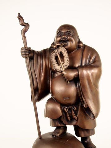 Hotei  Een van de Zeven Geluksgoden - Brons - Eizan Koshii