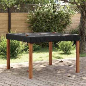 vidaXL Tafel Dek 122 x 122 x 15 cm Vierkant Waterdicht Zwart, Verzenden, Nieuw