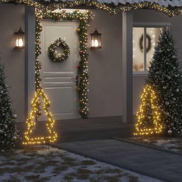 vidaXL Kerstverlichting met grondpinnen boom 115 LEDs 90 cm, Diversen, Kerst, Verzenden, Nieuw
