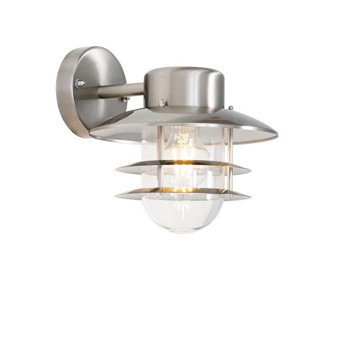 Industriële wandlamp staal IP44 - Shell, Tuin en Terras, Buitenverlichting, Nieuw, Staal, Verzenden