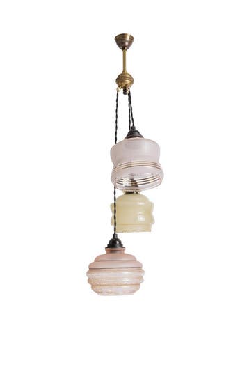 Vintage Hanglamp, Hanglamp Cascade, Glazen Hanglamp, Antiek en Kunst, Ophalen of Verzenden