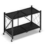 Zwart Rek 2 Planken | Opvouwbaar | Tijdelijke Actie!, Ophalen of Verzenden, Nieuw