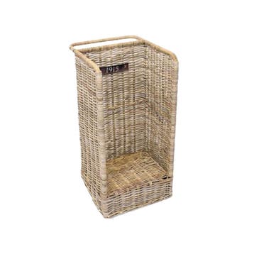 Haardmand Rotan grijs met wielen 35x45h90cm, Ophalen of Verzenden, Nieuw
