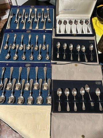 greggio - greggio - Serveergerei (6) - .800 zilver -, Antiek en Kunst