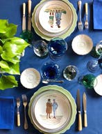 Tafellaken voor grote tafels, met een elegante blauwe kleur