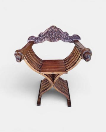 Stoel - Hout - Savonarola Vintage, Antiek en Kunst