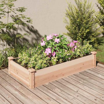 vidaXL Plantenbak verhoogd met voering 120x60x25 cm massief, Minder dan 30 cm, 100 cm of meer, Verzenden, Nieuw