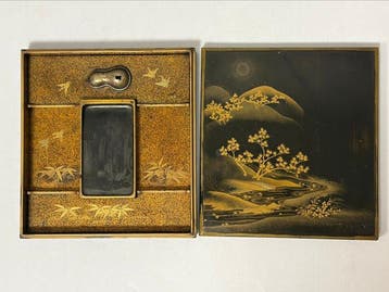 Antique Suzuribako  (writing box) - Doos - Antieke Japanse