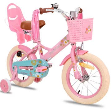 Kinderfiets meisje met poppenzitje en zijwieltjes, Verzenden, Nieuw