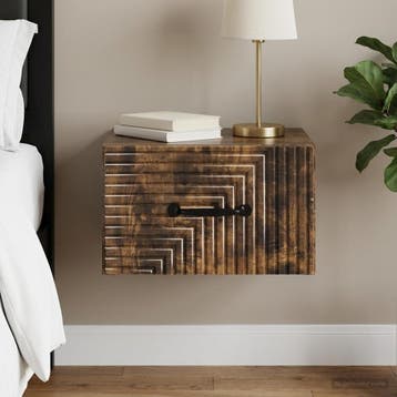 vidaXL Wandbeugel Bedkast Gerookt eiken 34,5 x 33 x 20 cm, Minder dan 45 cm, Verzenden, Nieuw, Minder dan 55 cm