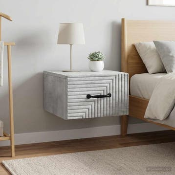 vidaXL Wandbeugel Bedkast 2 st Betongrijs 34,5 x 33 x 20 cm, Minder dan 45 cm, Verzenden, Nieuw, Minder dan 55 cm