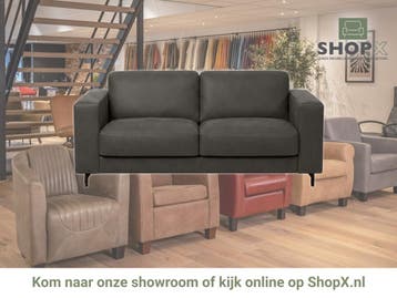 Leren bank Clear - 2,5 zits - Kenia Antracite (grijs) -, Bohemian, Eigentijds, Modern, Retro, Vintage, Nieuw, Ophalen of Verzenden