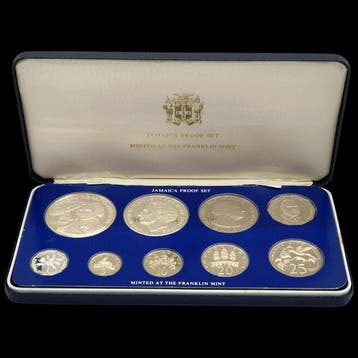 Jamaica. 1976, Jamaica Proof Set, 9 x Coins, Incl. Silver