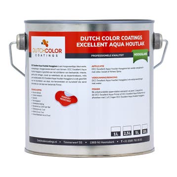 DCC Excellent Aqua Houtlak Hoogglans Wit 1L, Verzenden, Wit, Nieuw, Lak