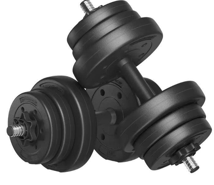 Fitness Gewichten Set – Dumbbell en Barbell Combinatie 20kg, Sport en Fitness, Fitnessmaterialen, Nieuw, Verzenden