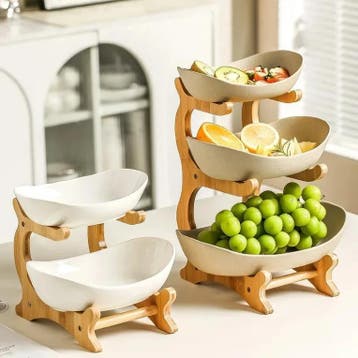 2/3-Laagse Fruitschaal Snack Etagère voor Fruit en Snacks, Verzenden