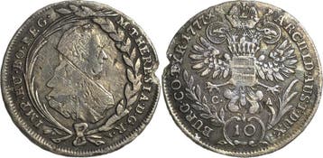 10 Kreuzer 1777, Habsburg Maria Theresia 1740-1780, Postzegels en Munten, Munten | Europa | Niet-Euromunten, Verzenden