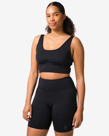HEMA Sportbh light support zonder beugel zwart, Verzenden, Zwart