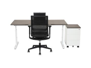 Bureau TUBE wit-donkergrijs eiken 120x80, Ophalen of Verzenden, Nieuw in verpakking