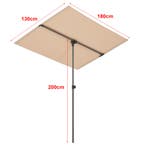 [pro.tec] Parasol 360° Carsoli 120-200x180x130 cm zandkleuri, Verzenden, Nieuw